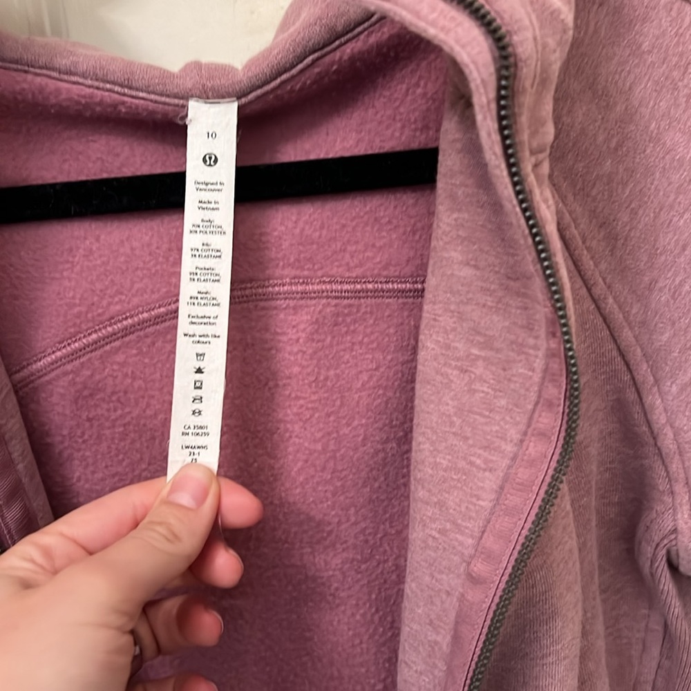 lululemon athletica Mauve Zip-Up Hoodie- Sz 10 - Picture 3 of 6